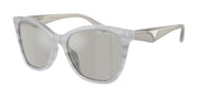 Emporio Armani EA4222U Shiny Striped Grey Sunglasses