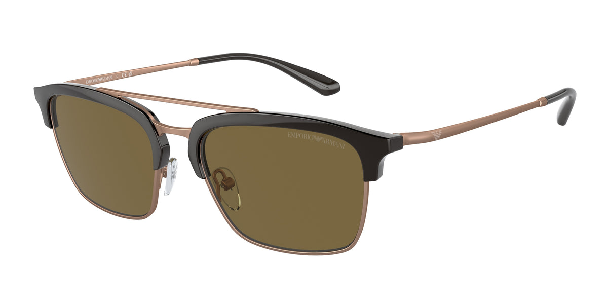Emporio Armani EA4228 Shiny Brown/Matte Pink Gold Sunglasses