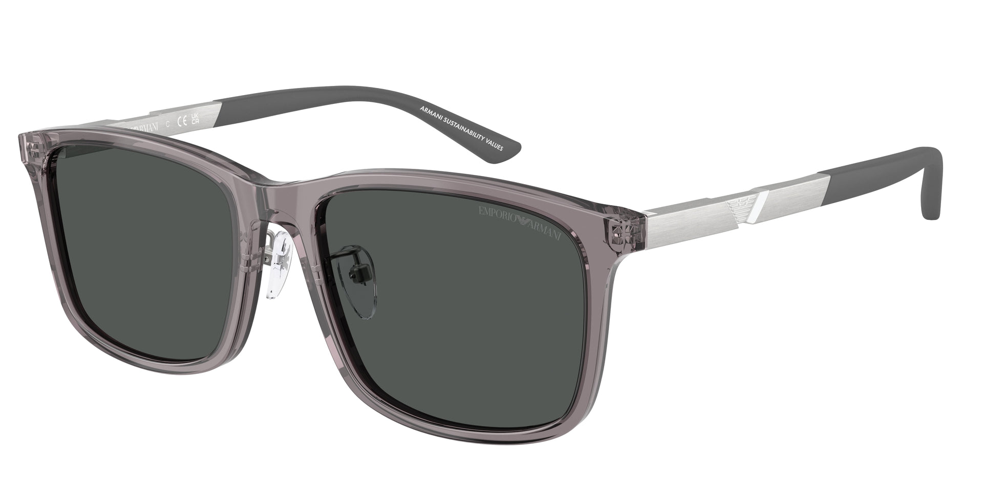 Emporio Armani EA4241D Shiny Transparent Grey Sunglasses