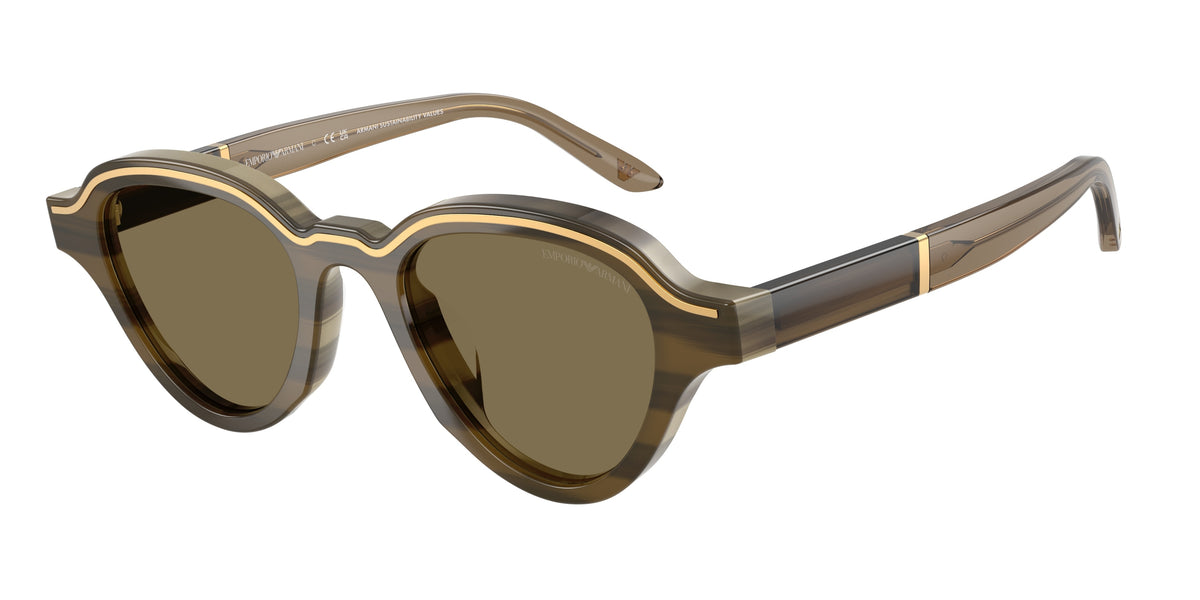 Emporio Armani EA4264U Brown On Striped Beige Sunglasses
