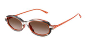 Emporio Armani EA4276U Shiny Striped Beige/Orange Sunglasses