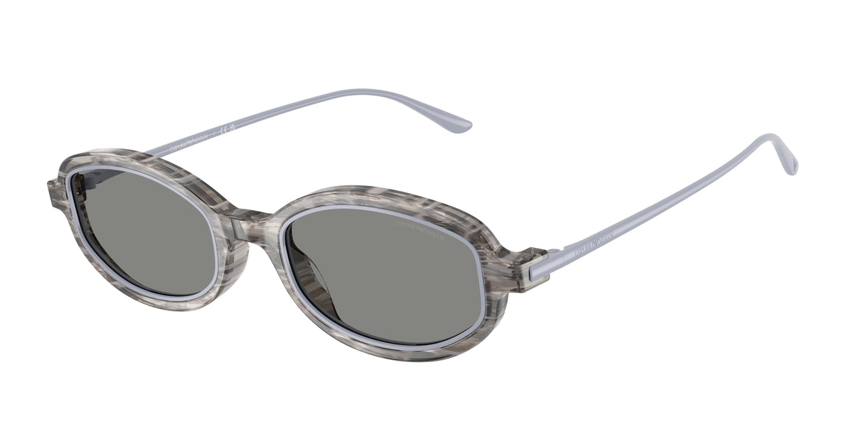 Emporio Armani EA4276U Shiny Striped Grey Sunglasses