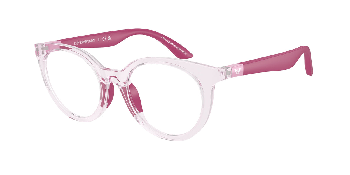 Emporio Armani EK3007 Shiny Transparent Pink Eyeglasses Kids