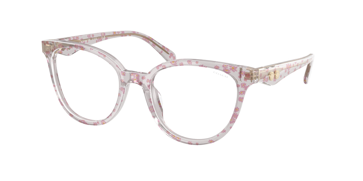 Coach HC6259U Transparent Pink Floral Print Eyeglasses