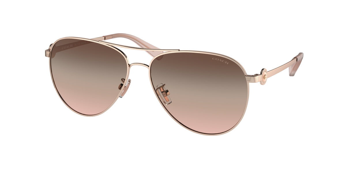 Coach HC7128 Shiny Rose Gold Sunglasses