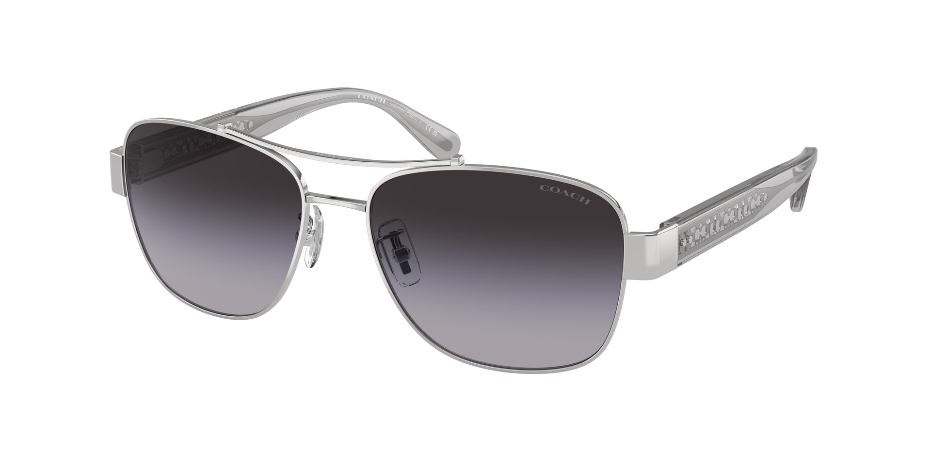 Coach HC7161 Shiny Silver Sunglasses