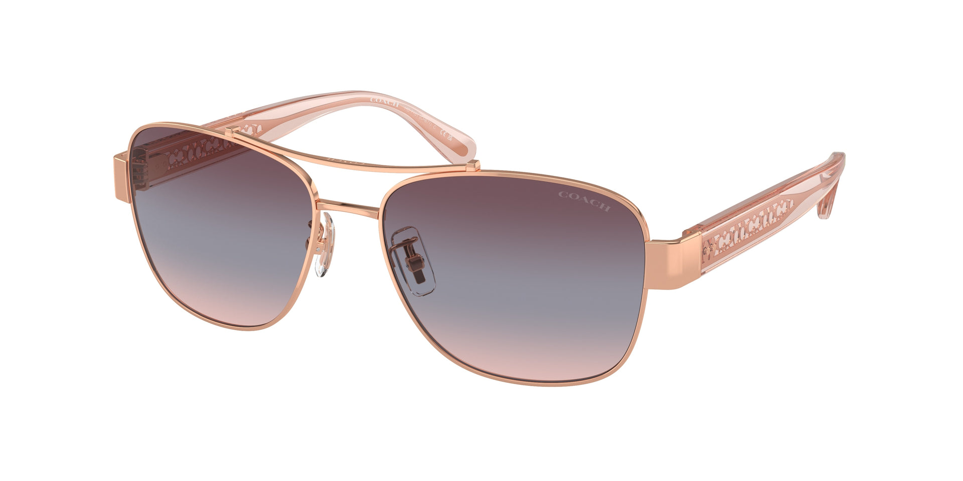 Coach HC7161 Shiny Rose Gold Sunglasses