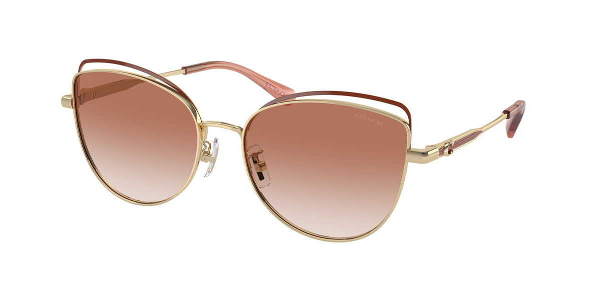 Coach HC7162 Shiny Light Gold/Nutmeg Sunglasses