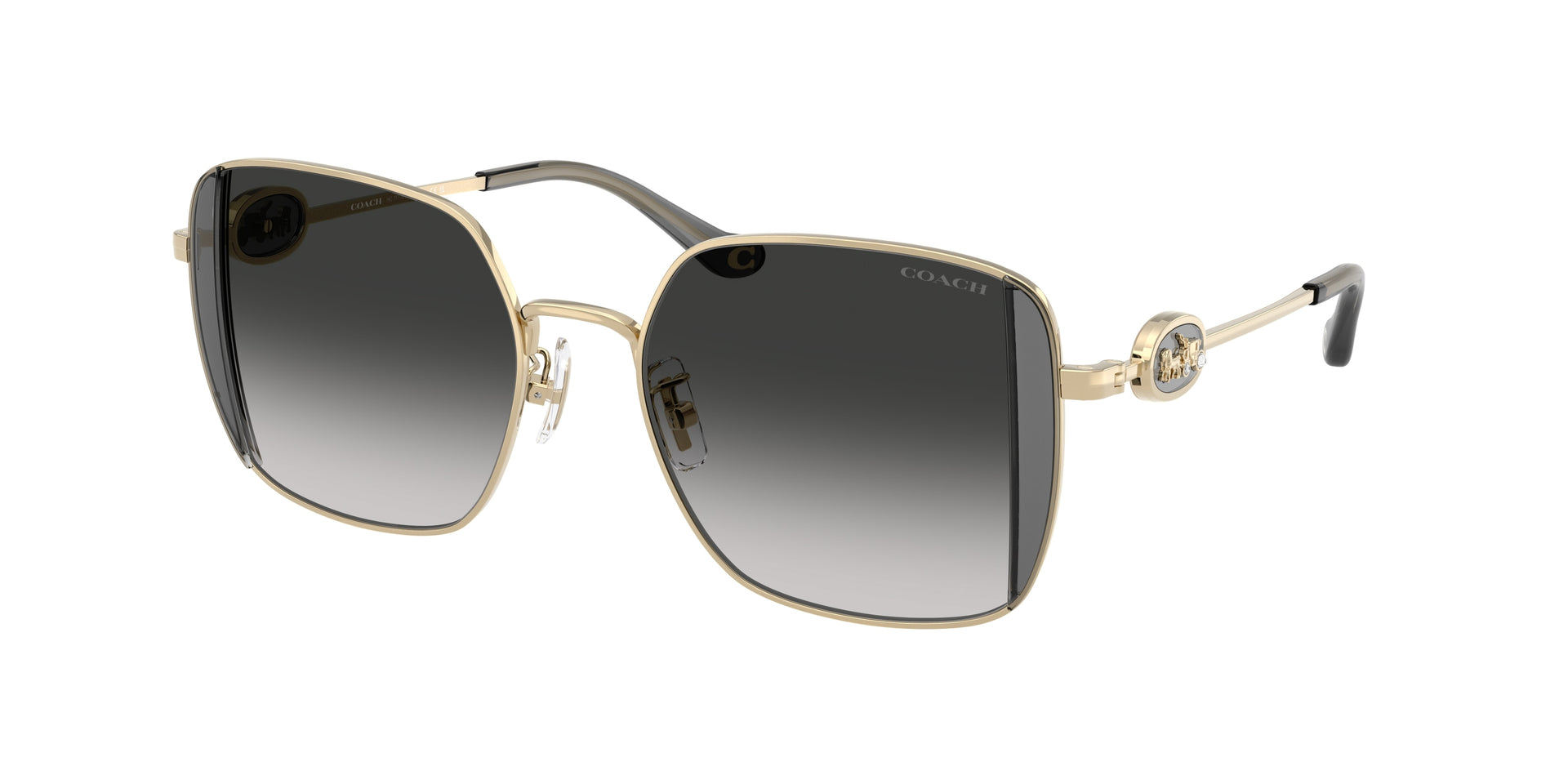 Coach HC7177B Shiny Light Gold/Smoke Sunglasses