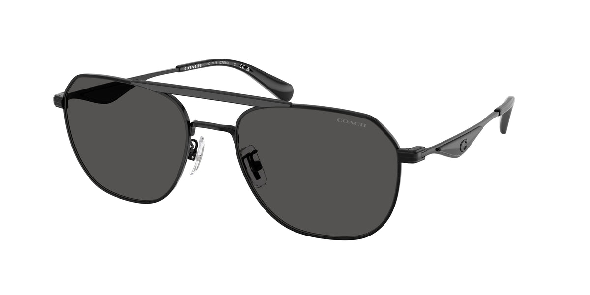 Coach HC7178 Satin Black/Black Sunglasses