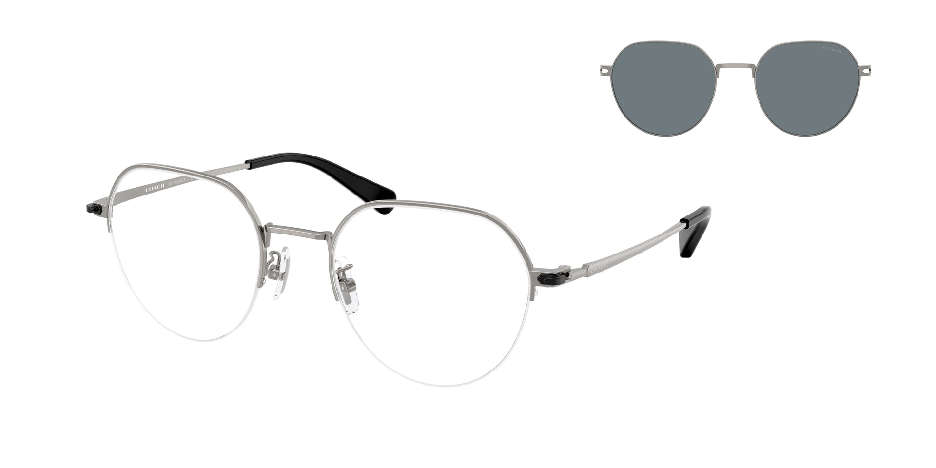 Coach HC7179 Shiny Gunmetal Sunglasses