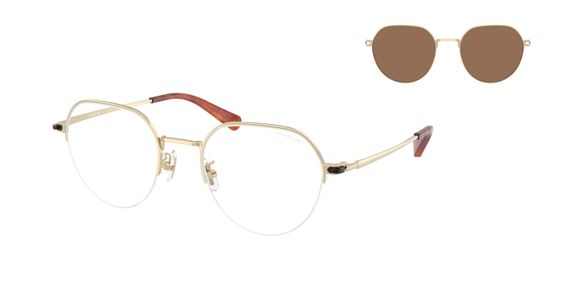 Coach HC7179 Shiny Light Gold Sunglasses
