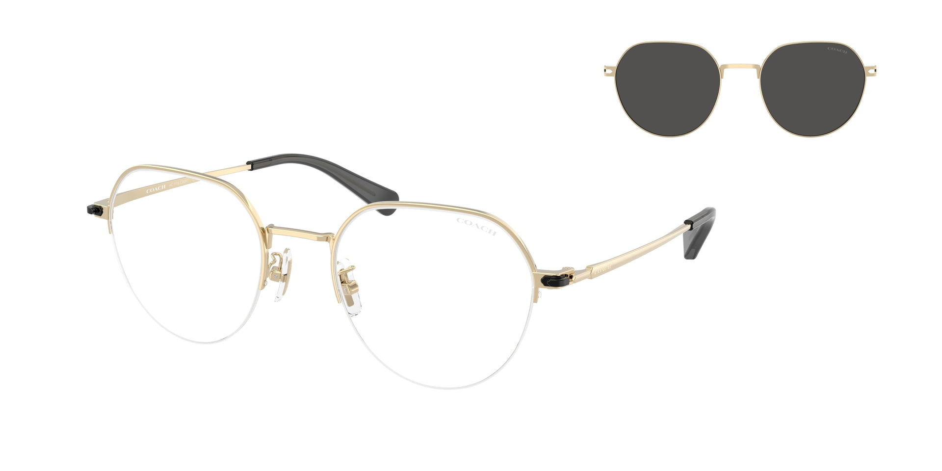 Coach HC7179 Shiny Light Gold Sunglasses