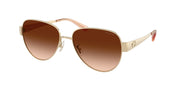 Coach HC7186 Shiny Light Gold Sunglasses