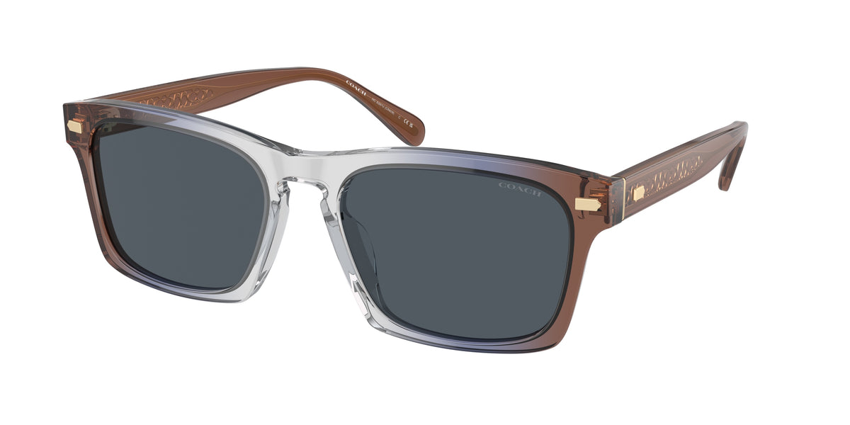 Coach HC8397U Pecan Blue Grey Gradient Sunglasses