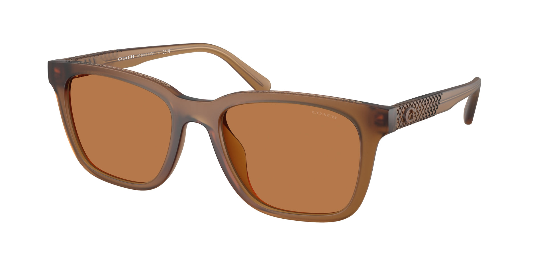 Coach HC8426U Matte Transparent Amber Sunglasses