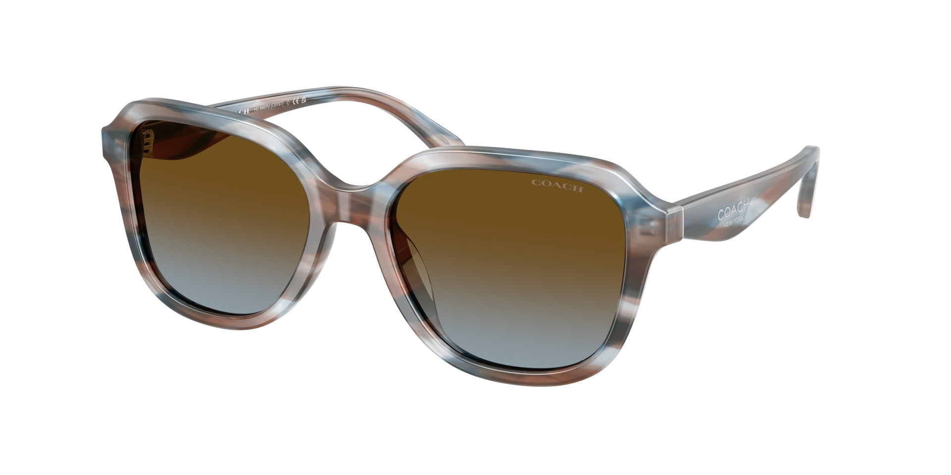 Coach HC8437U Striated Maple/Blueberry Sunglasses