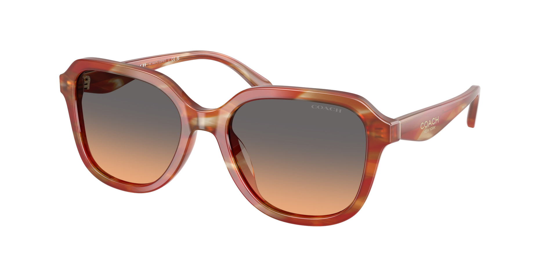 Coach HC8437U Striated Chestnut Sunglasses