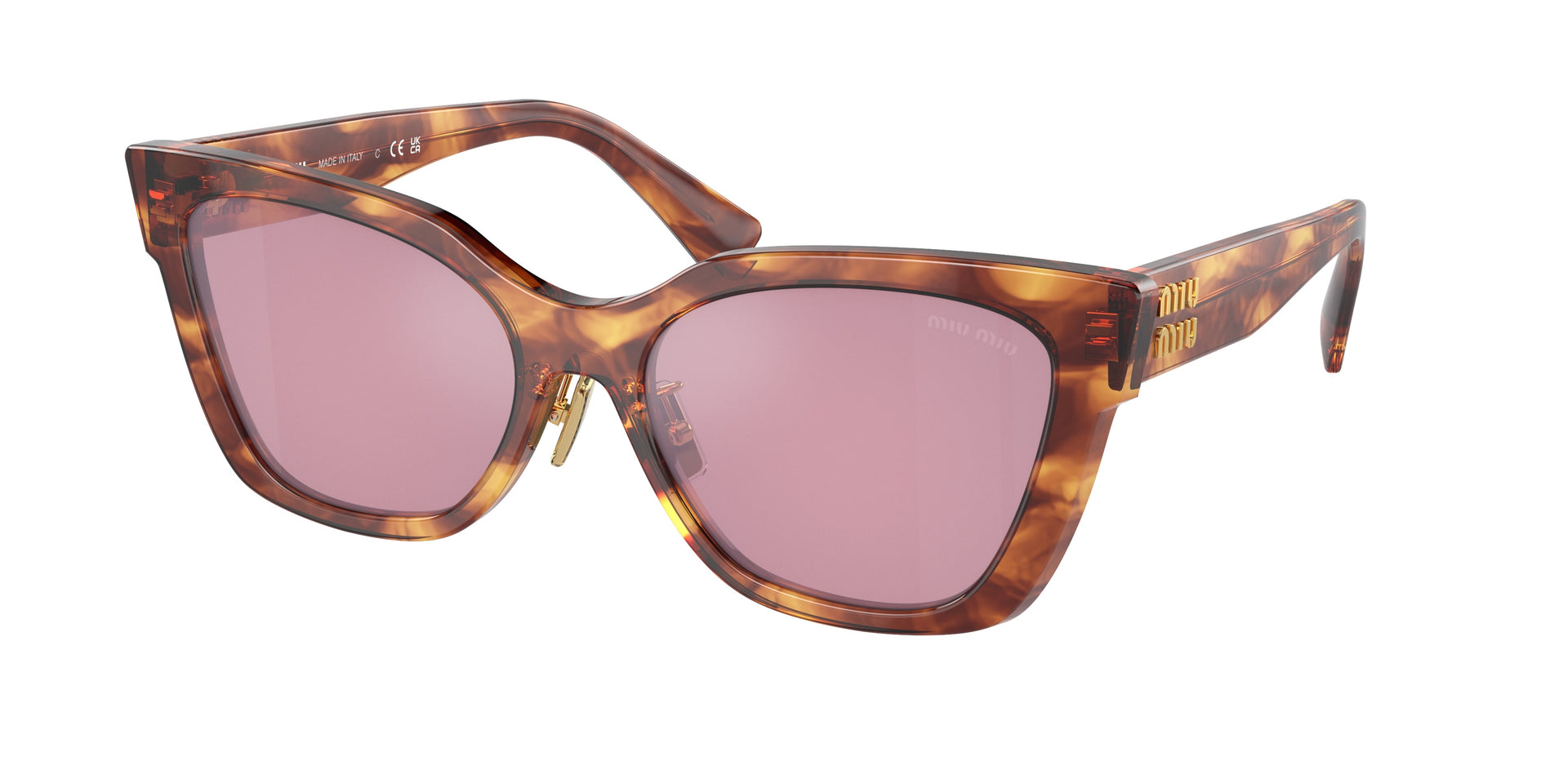 Miu Miu MU 02ZS Striped Tobacco Sunglasses