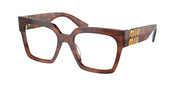 Miu Miu MU 04UV Stripped Tobacco Eyeglasses