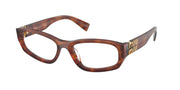 Miu Miu MU 04YV Striped Tobacco Eyeglasses
