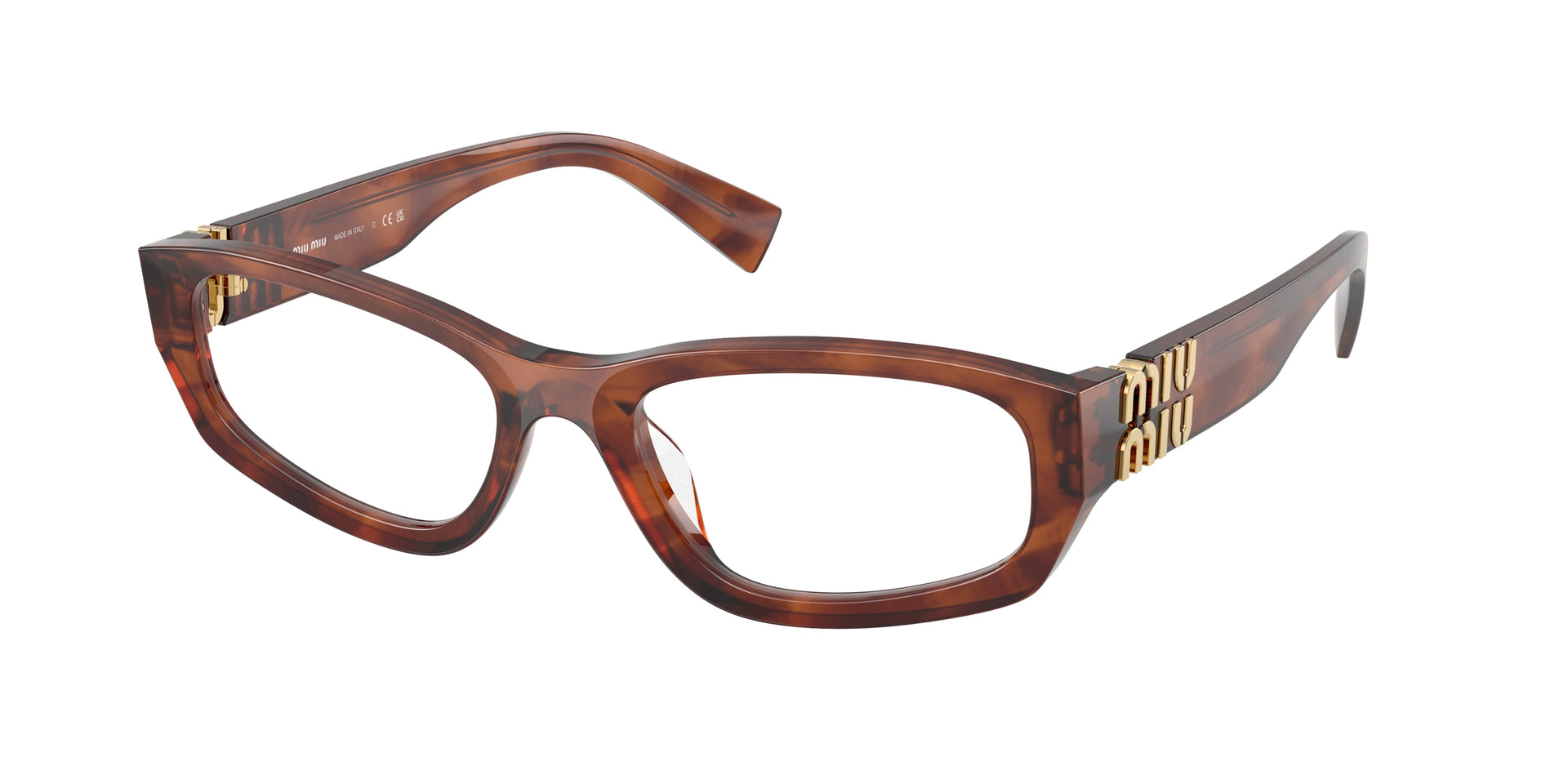 Miu Miu MU 04YV Striped Tobacco Eyeglasses