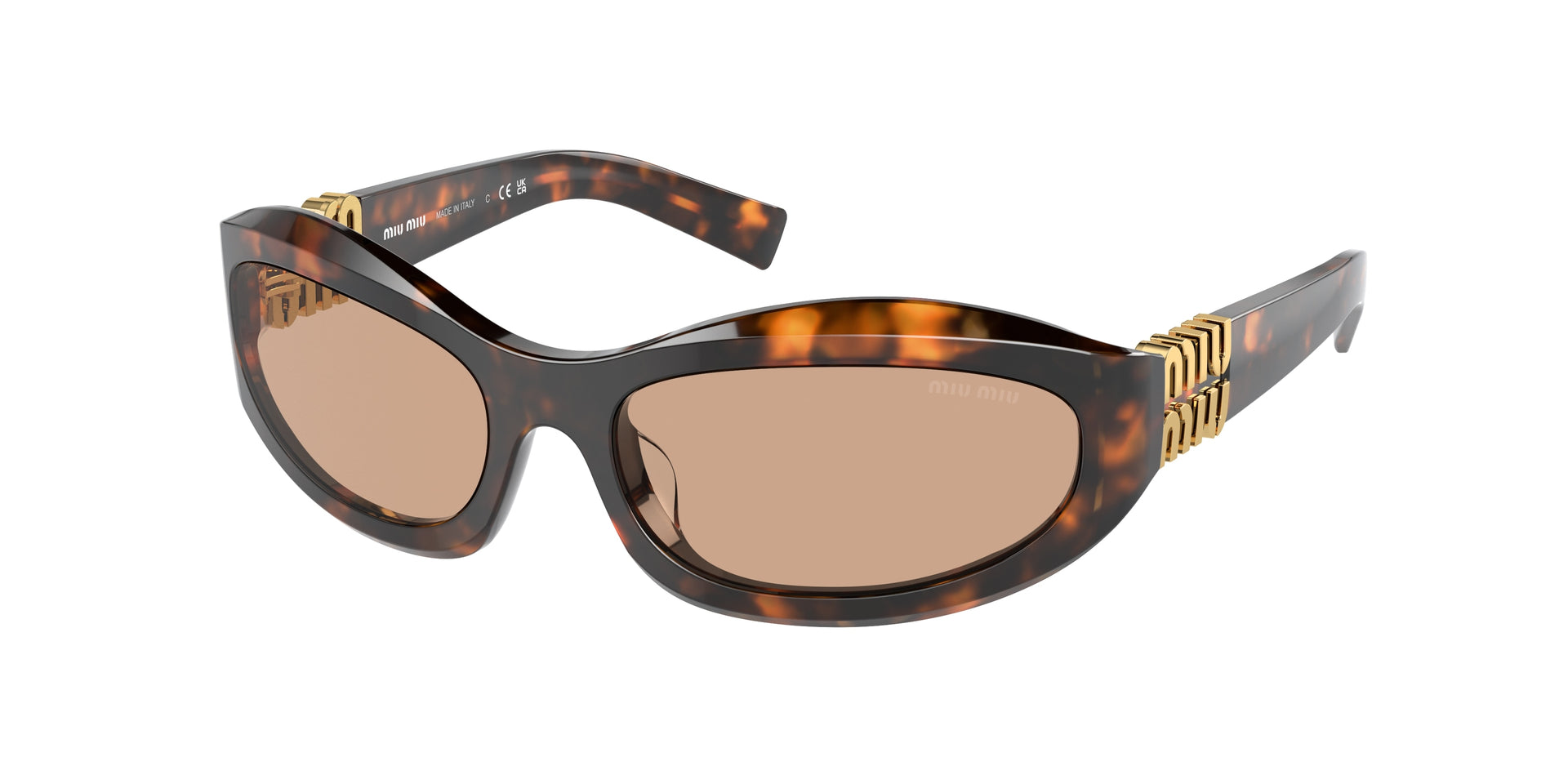 Miu Miu MU 14ZSF Honey Havana Sunglasses