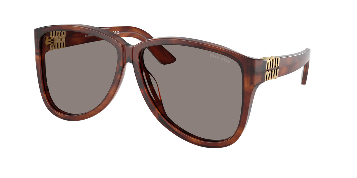 Miu Miu MU A08SF Striped Tobacco Sunglasses