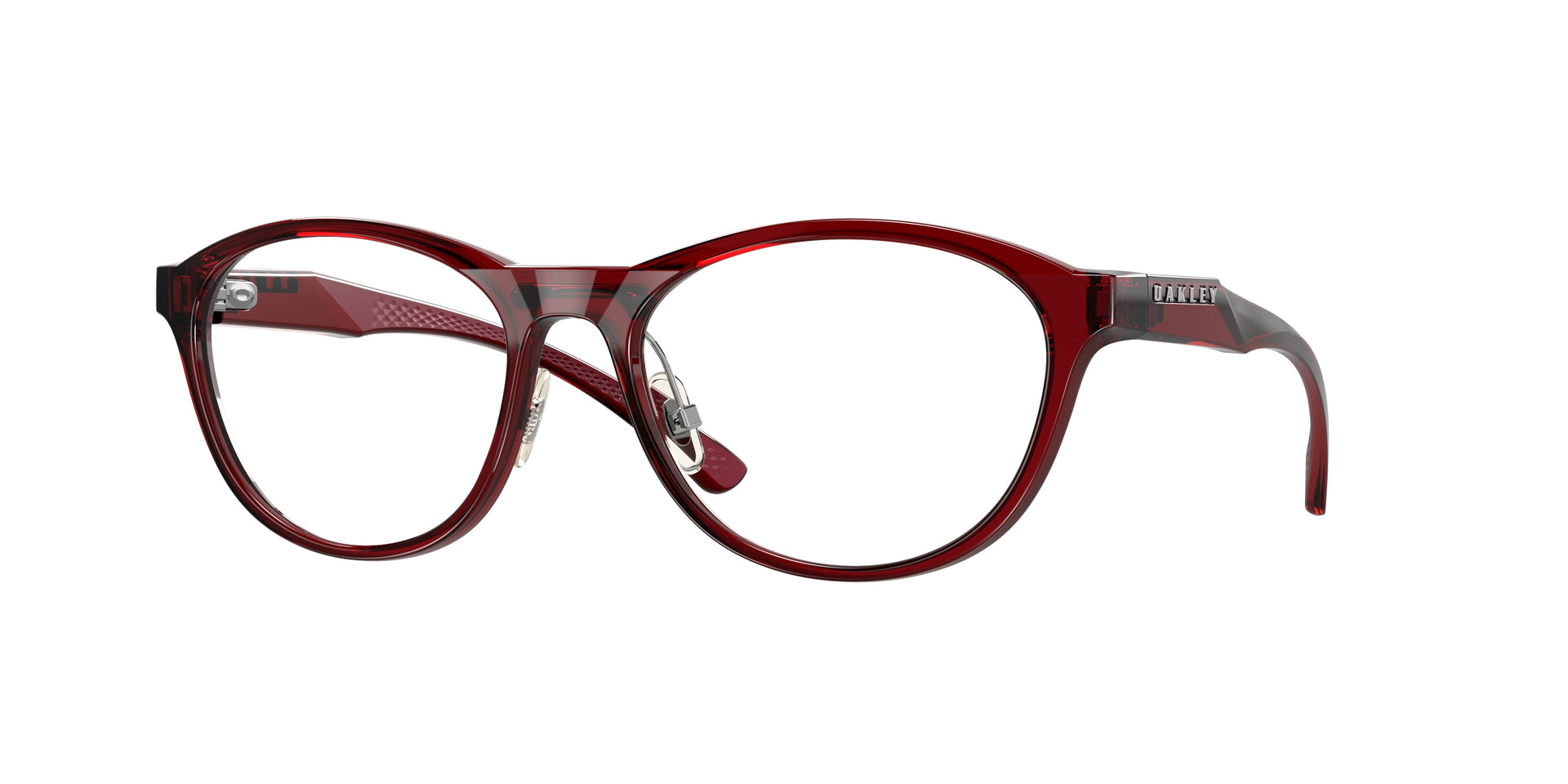 Oakley OX8057 Polished Transparent Brick Red Eyeglasses