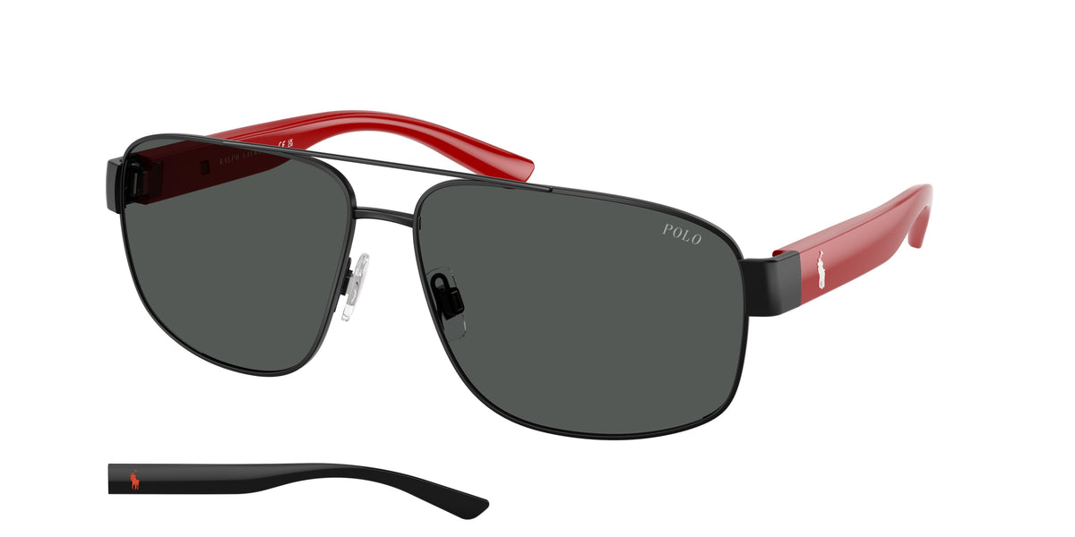 Polo Ralph Lauren PH3156 Semi Shiny Black Sunglasses