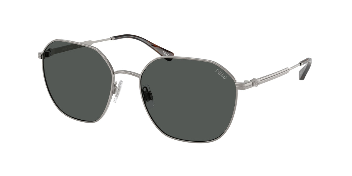 Polo Ralph Lauren PH3160 Brushed Gunmetal Metal Sunglasses