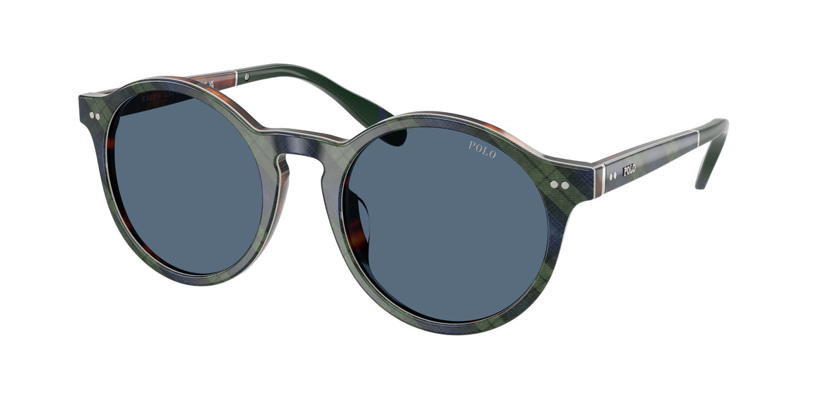 Polo Ralph Lauren PH4204U Shiny Tartan Blue/Green Sunglasses