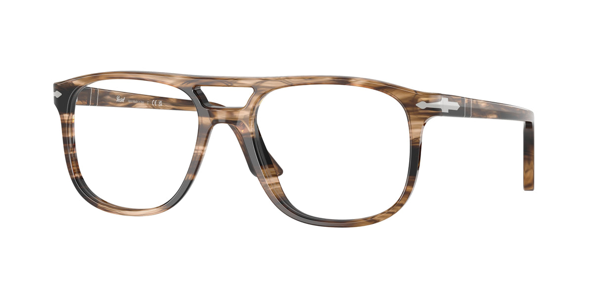 Persol PO3329V Striped Black & Greish Brown Eyeglasses