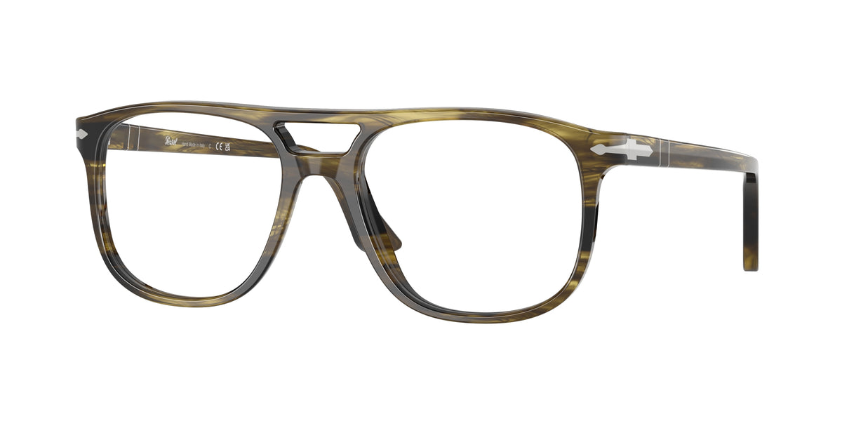 Persol PO3329V Striped Black & Olive Green Eyeglasses