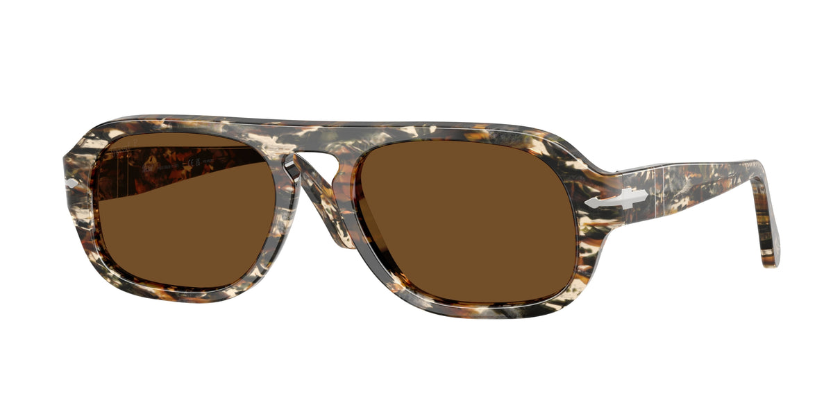 Persol PO3369S Amber Brown/Pirate Black Sunglasses