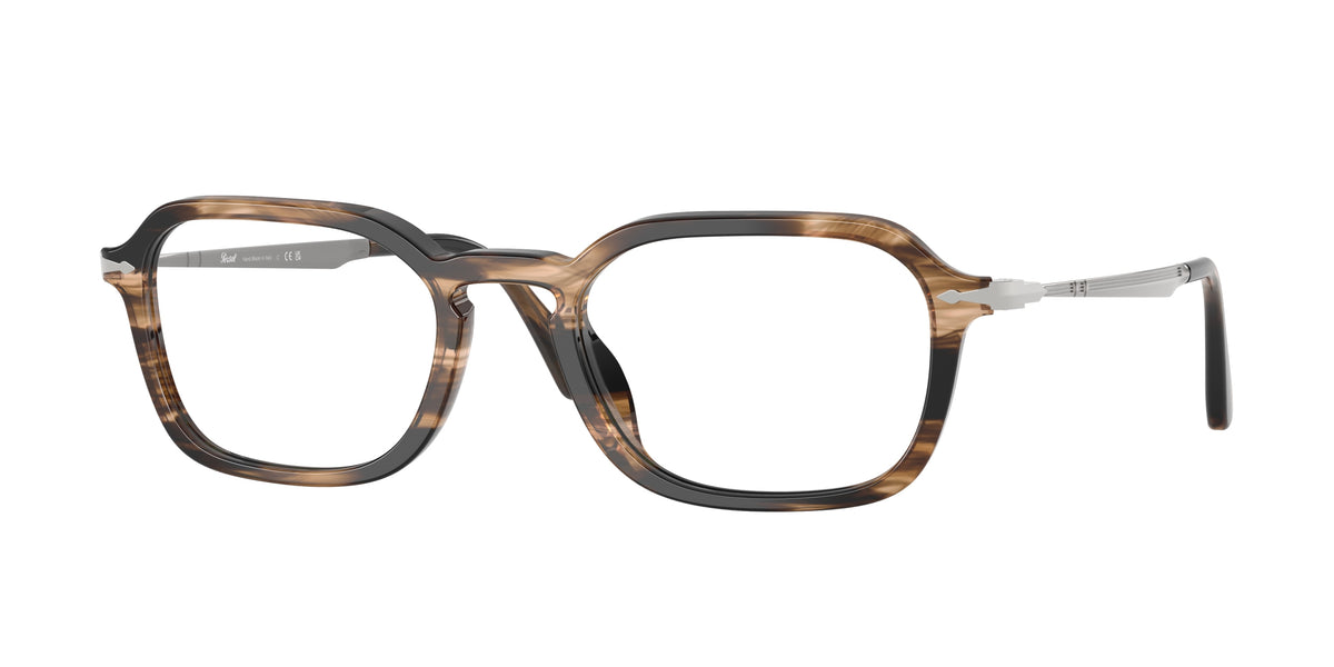 Persol PO3381V Striped Black & Greish Brown Eyeglasses
