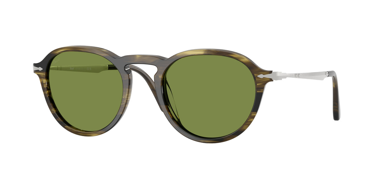 Persol PO3383S Striped Black & Olive Green Sunglasses