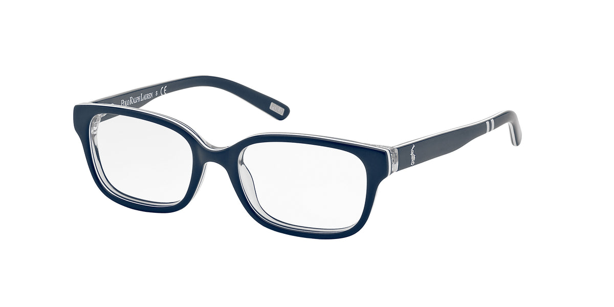 Polo Prep PP8520 Navy Blue On White/Crystal Eyeglasses Kids