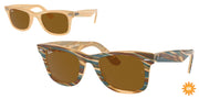 Ray-Ban RB2140F Photo Striped Brown Sunglasses