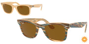 Ray-Ban RB2140 Photo Striped Brown Sunglasses