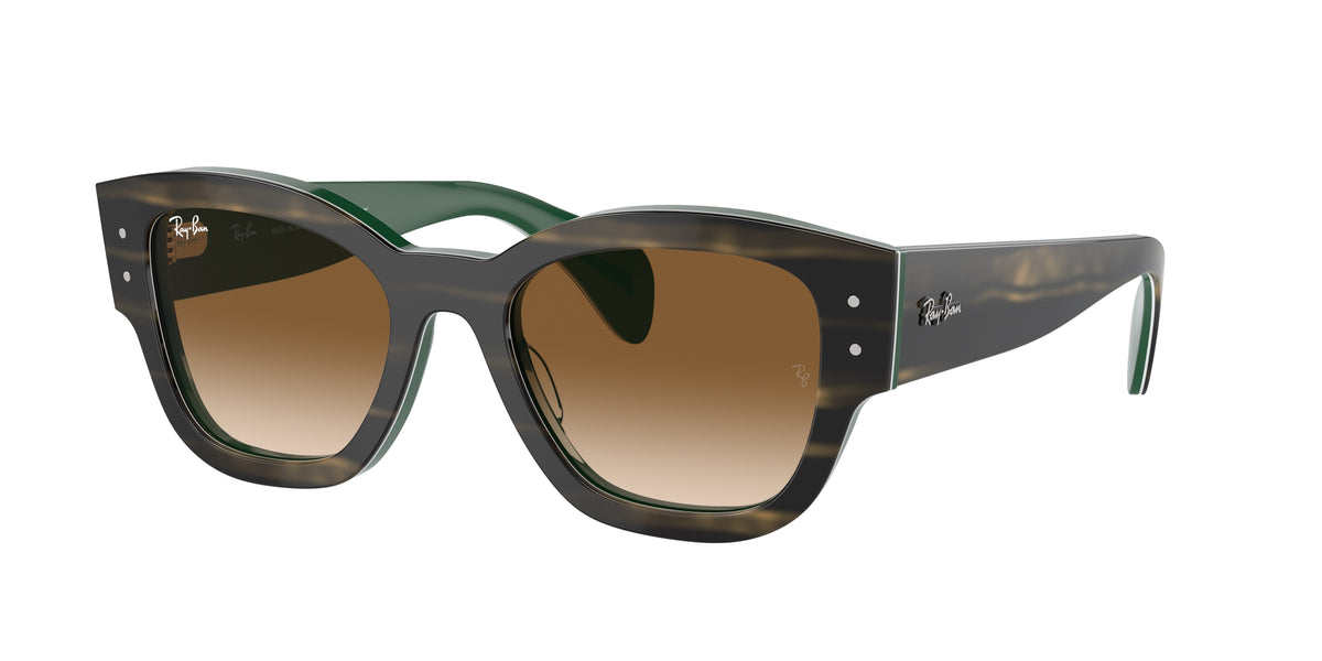 Ray-Ban RB7681S Striped Green On Green Sunglasses