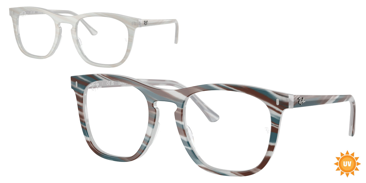 Ray-Ban RX2210V Photo Striped Light Blue Eyeglasses