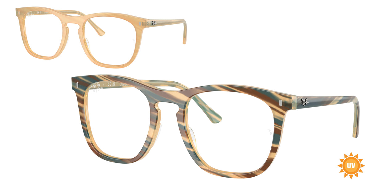 Ray-Ban RX2210V Photo Striped Brown Eyeglasses