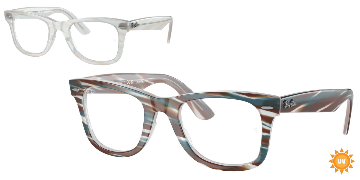 Ray-Ban RX5121F Photo Striped Light Blue Eyeglasses