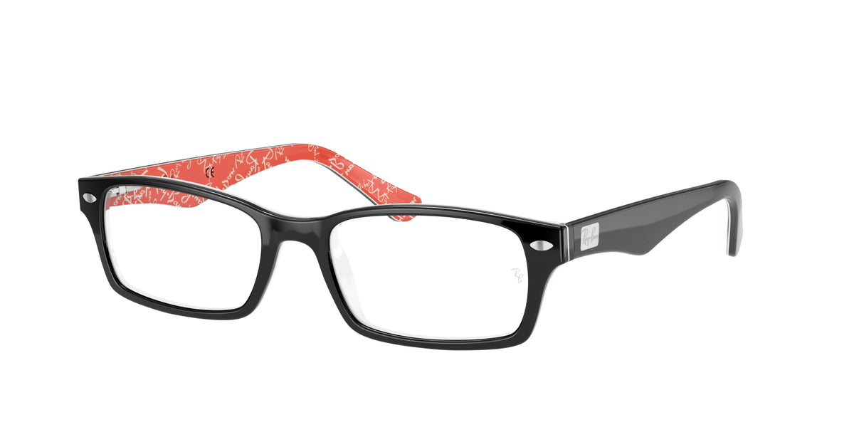 Ray-Ban RX5206 Black On Red Eyeglasses