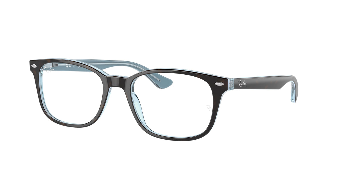 Ray-Ban RX5375 Havana On Light Blue Eyeglasses