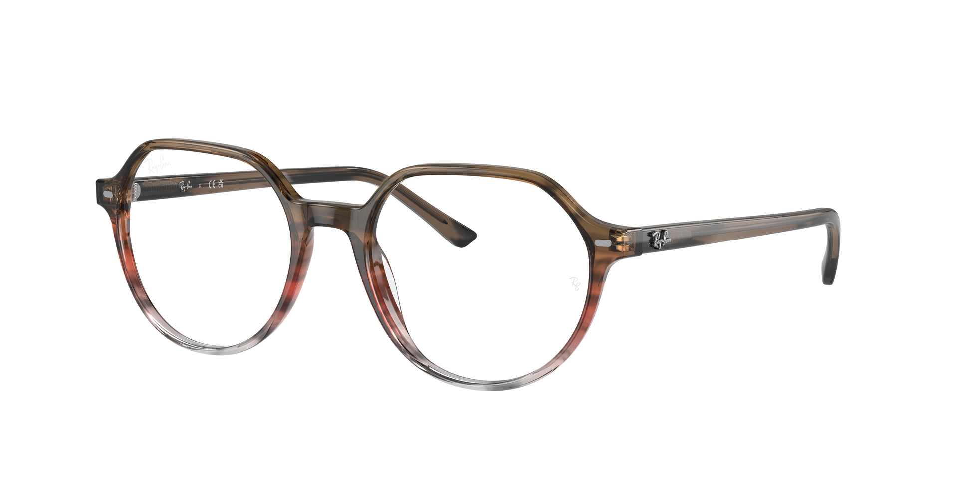 Ray-Ban RX5395 Striped Brown & Red Eyeglasses