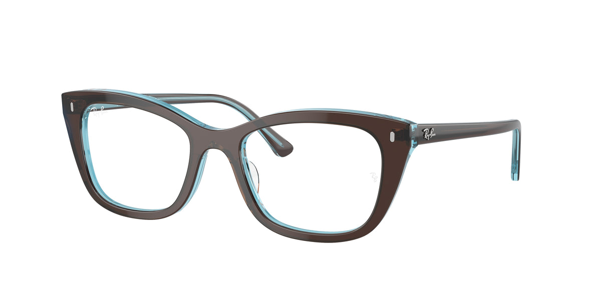 Ray-Ban RX5433 Brown On Transparent Blue Eyeglasses