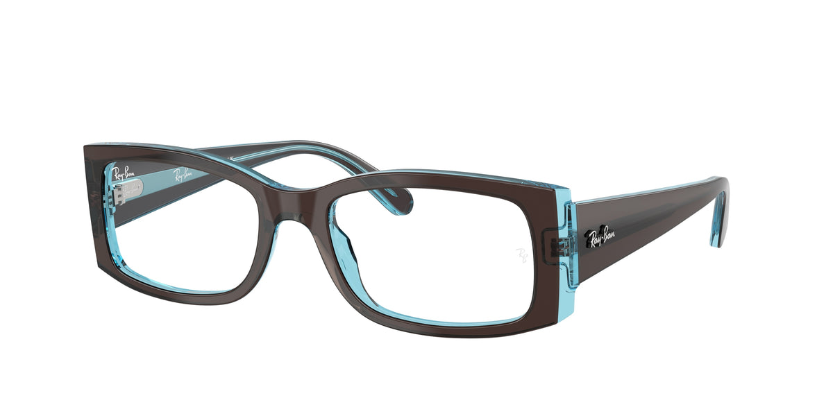 Ray-Ban RX5434F Brown On Transparent Blue Eyeglasses