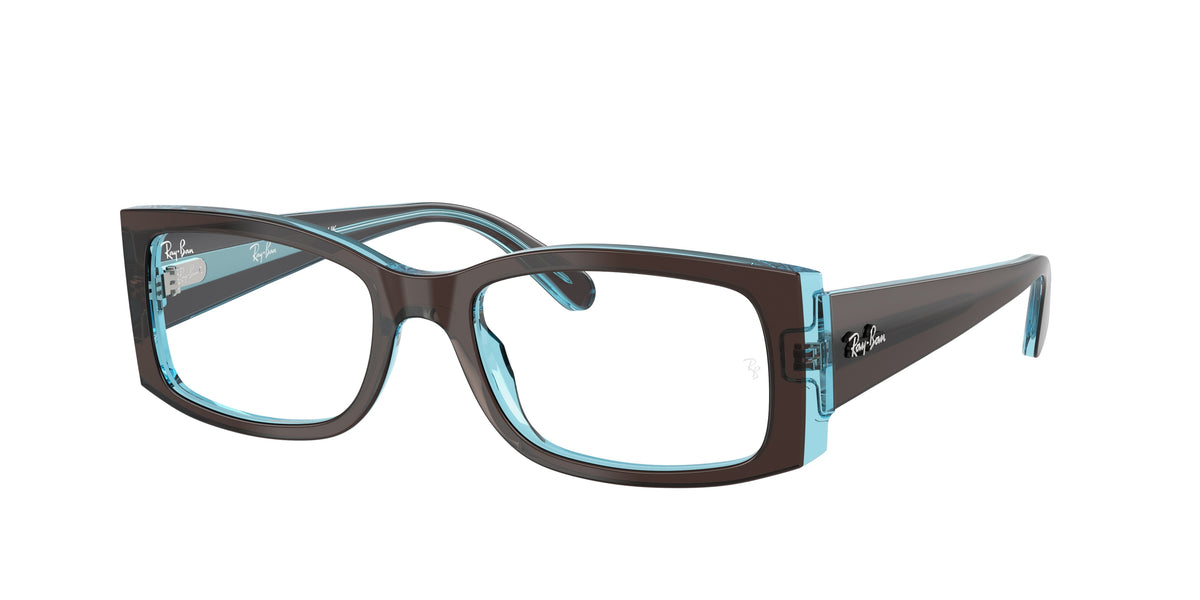 Ray-Ban RX5434 Brown On Transparent Blue Eyeglasses